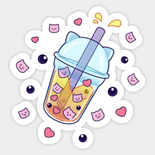 Bubble Kittea Sticker